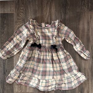 Ruffle Butts Plaid Dress with Black Accents